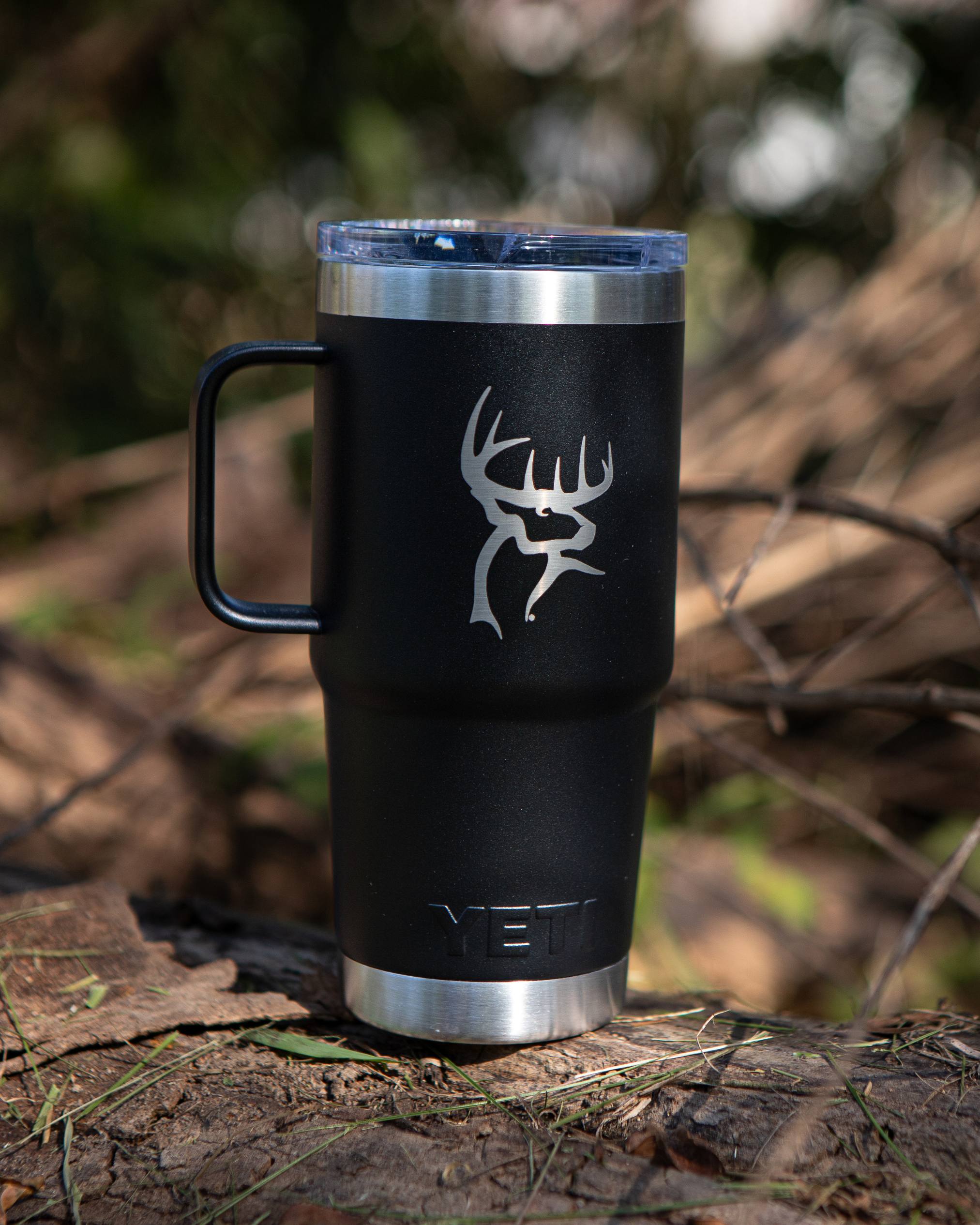 Buck Commander Icon 25oz Black Yeti Rambler Travel Mug