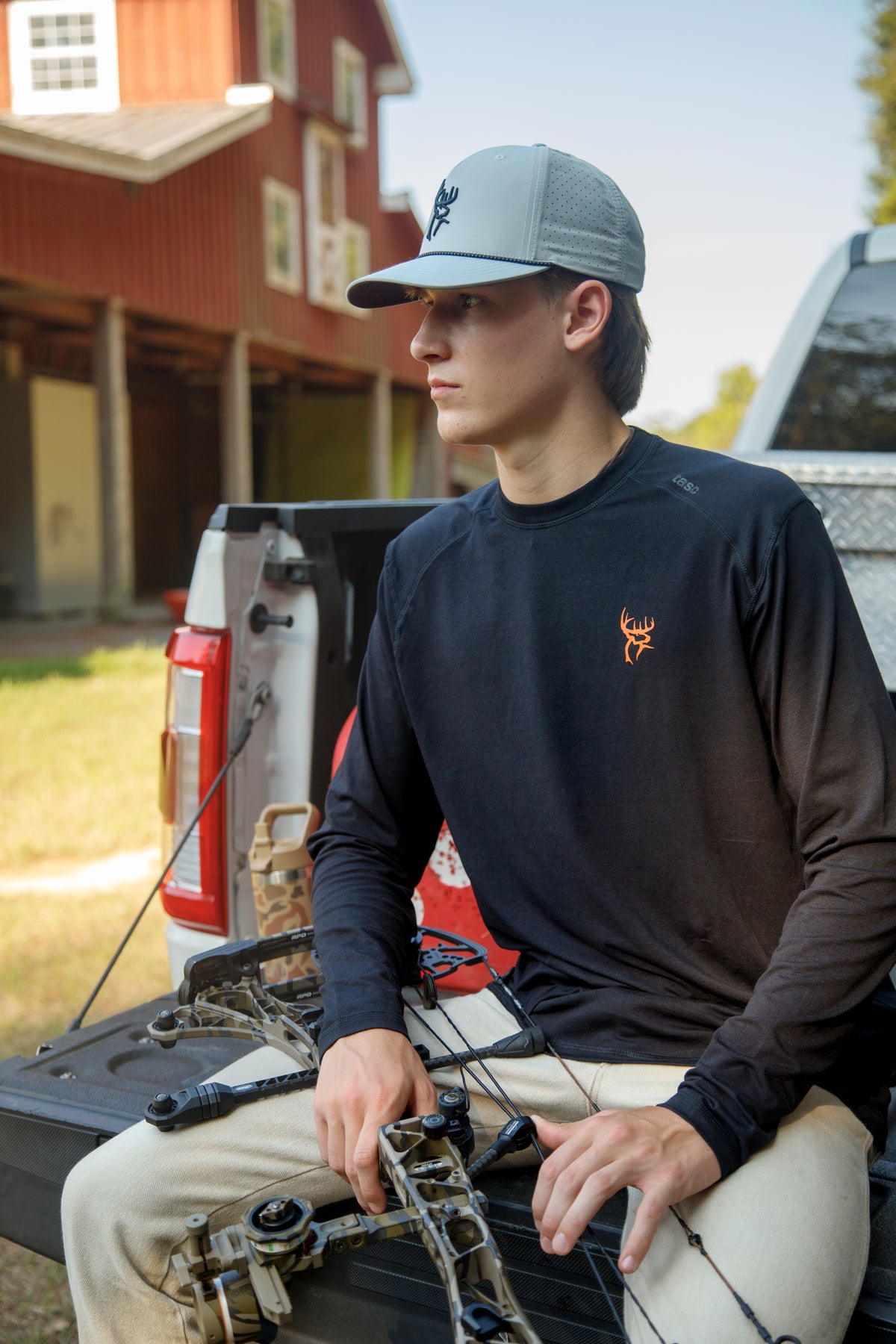 Buck Commander Bamboo Black Long Sleeve Tee
