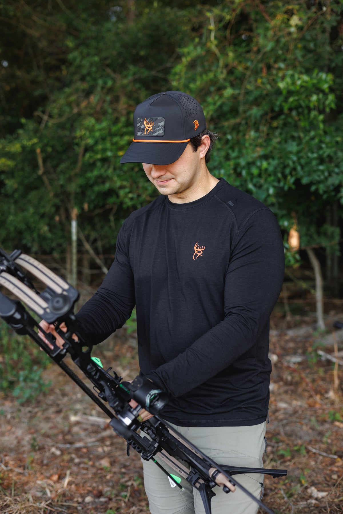 Buck Commander Bamboo Black Long Sleeve Tee
