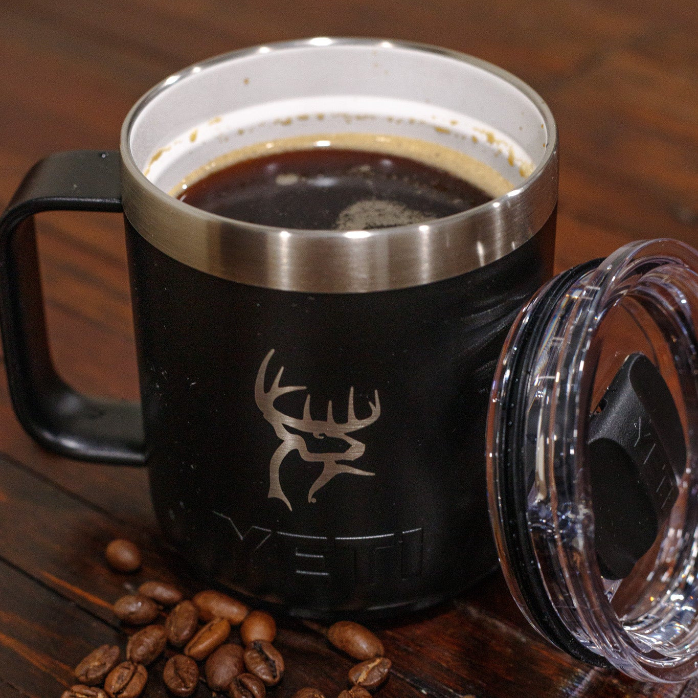 Buck Commander Icon 10oz Black Yeti Rambler Lowball with Handle