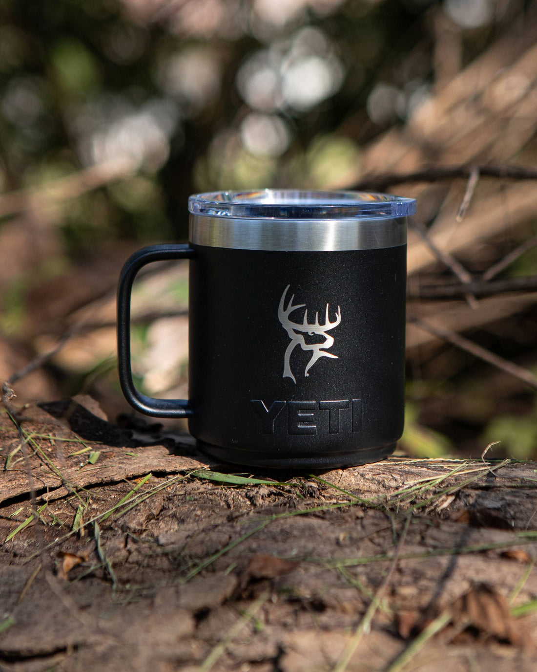 Buck Commander Icon 10oz Black Yeti Rambler Lowball with Handle