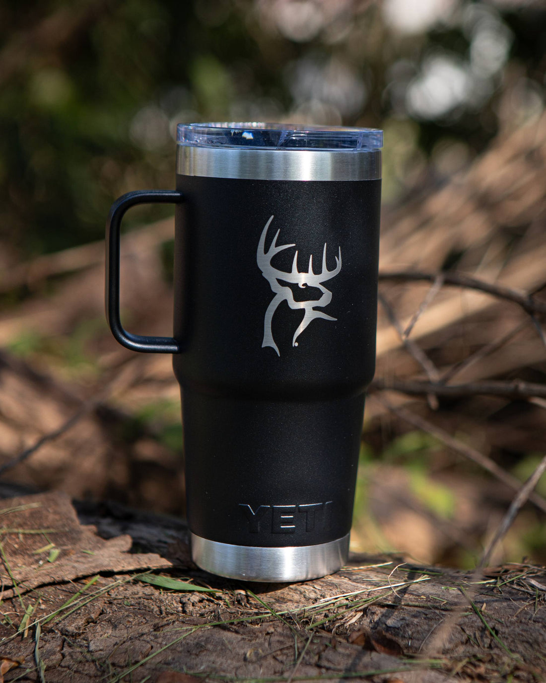 Buck Commander Icon 25oz Black Yeti Rambler Travel Mug