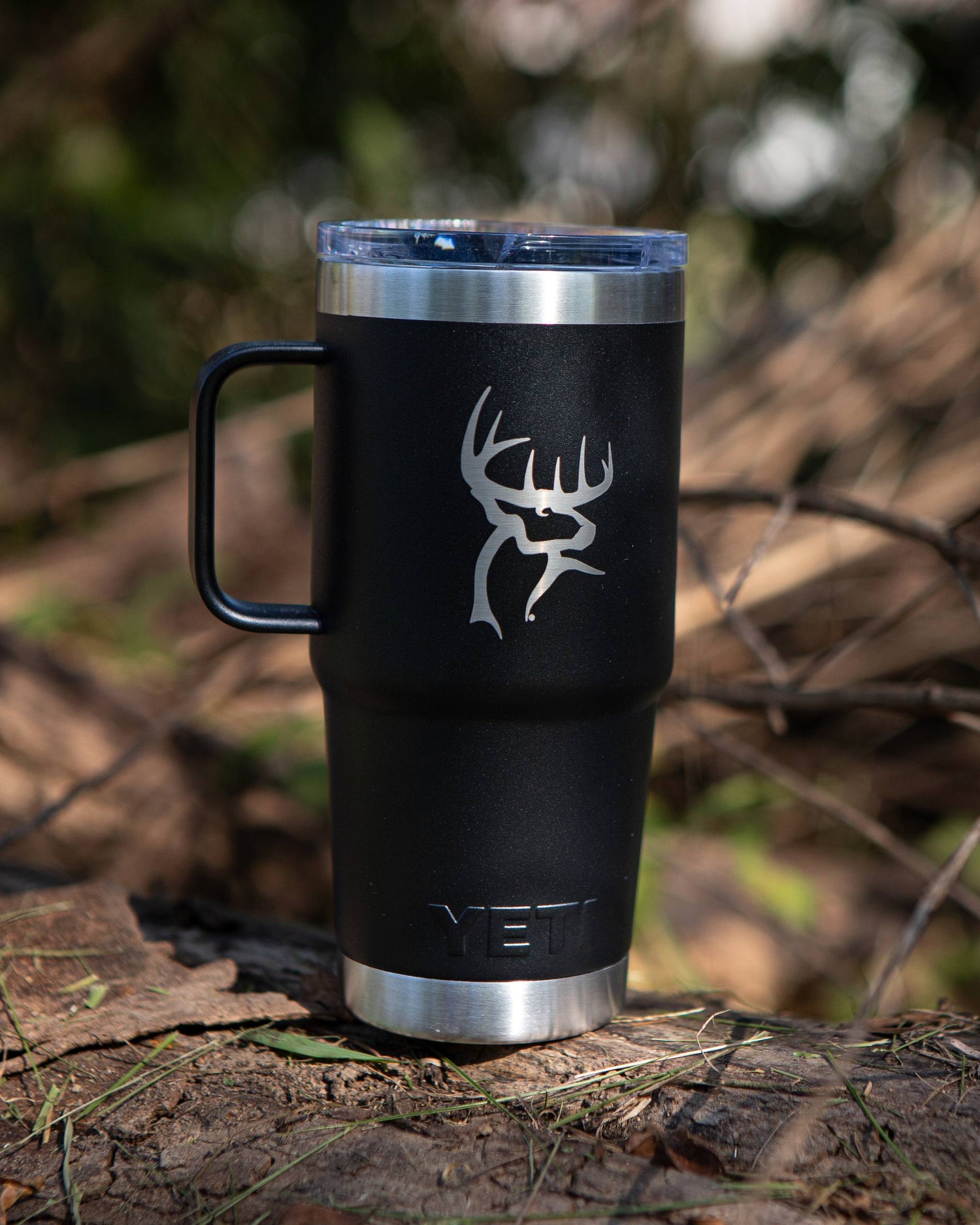 Buck Commander Icon 25oz Black Yeti Rambler Travel Mug