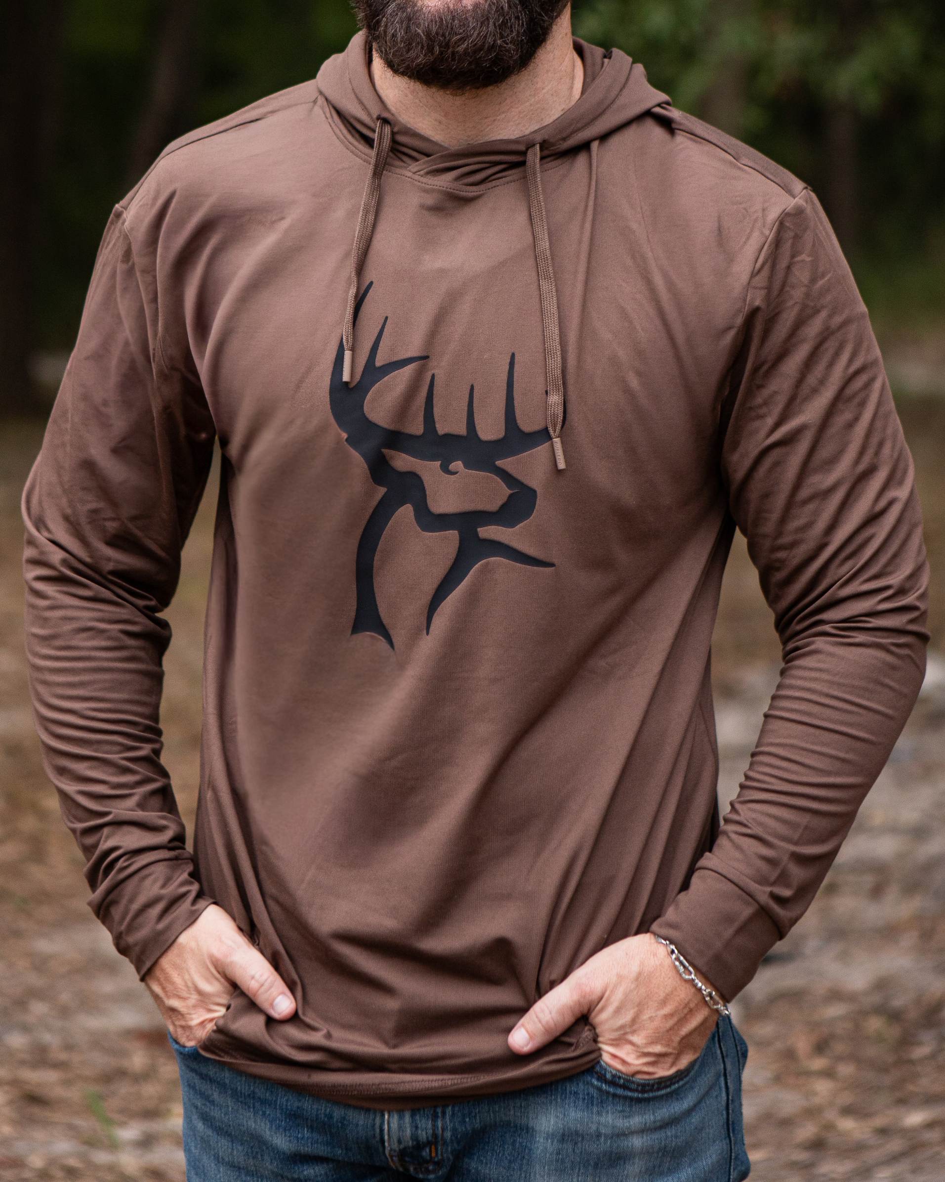 Buck Commander x Burlebo Heather Brown Performance Hoodie