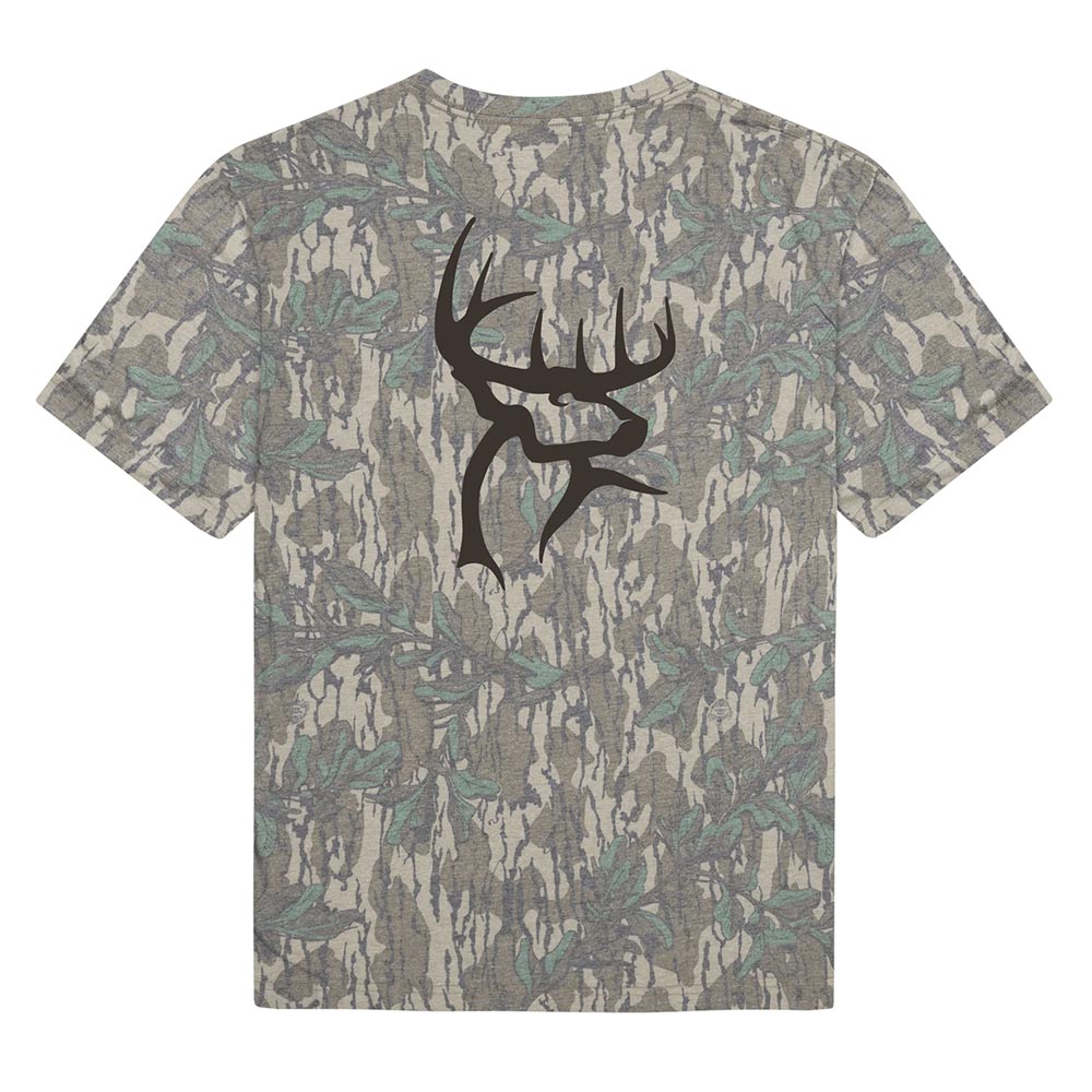 Buck Commander Mossy Oak Greenleaf Washed Out Short Sleeve Tee
