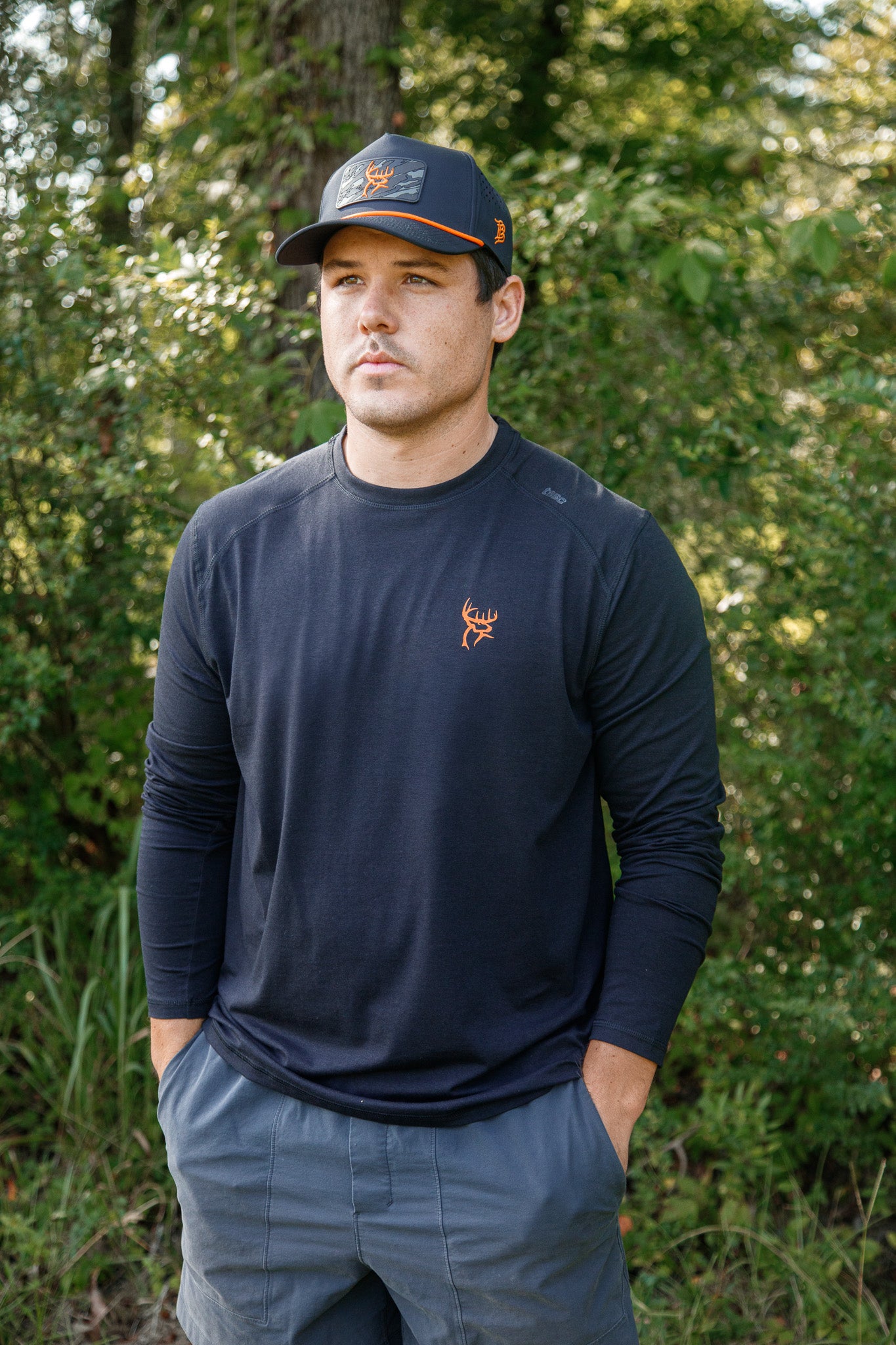 Buck Commander Bamboo Black Long Sleeve Tee